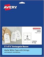 Vista 15 de Avery Printable etiquetas con cuerdas, diseño festoneado, 2 x 1.25 pulgadas, pack de 180 (22848), Blanco