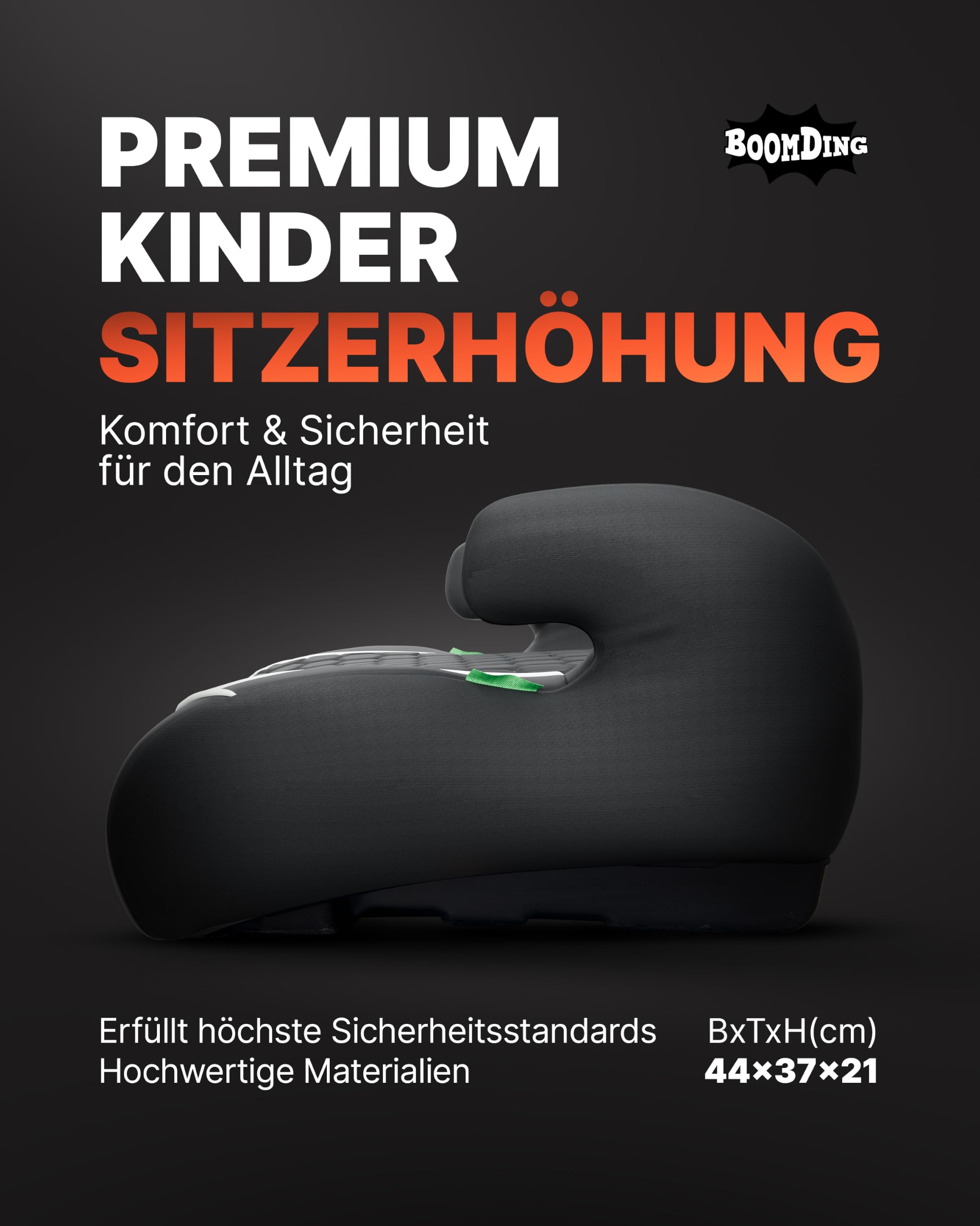 Sitzerhöhung Auto Kinder - inkl. gratis Zusatzbezug - Kindersitz - 15-36kg - ab 125 cm - neueste Norm ECE R 129 - Extra dicke Polsterung der Sitzschale mit Premium Wabenmuster