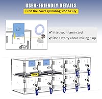 Vista 8 de VEVOR Clóset de almacenamiento para teléfono celular, 10 ranuras de material acrílico con cerraduras de puerta y llaves, bolsillo de gabinete