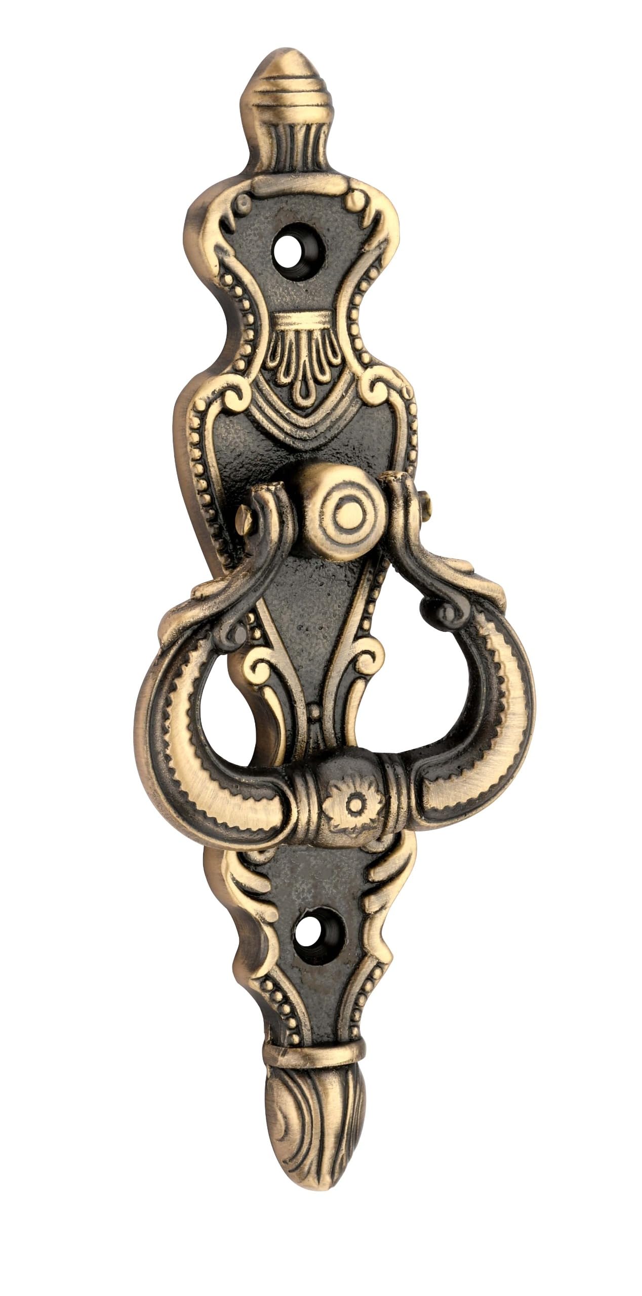 Chitra Shield Brass Door Knocker, Door Knockers for Main Door, Front Door Knocker Pack of 1 (Antique Brass Matt, Standard)