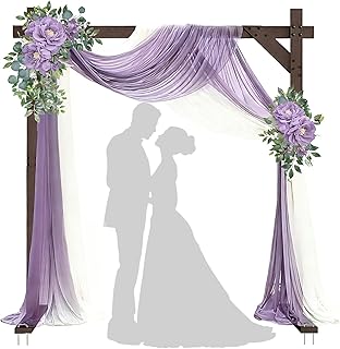Fikowo 7.48 FT Square Wood Wedding Arches Wooden Arch for Ceremony Woode...