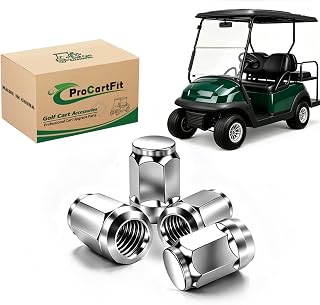 1/2"-20 Chrome Golf Cart Wheel Lug Nuts for EZGO & Club Car, 4‑Pack | High-Strength Alloy Steel, Corrosion Resistance，Anti-Rust, Long-lasting Luster