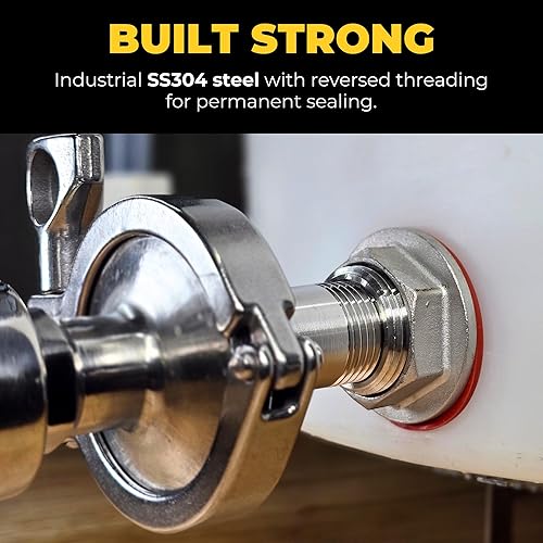 Miniatura 60 de MiniBrew Mamparo sin soldadura NPT EZ de 1/2 pulgada con juntas EPDM para elaboración casera (paquete de 3)