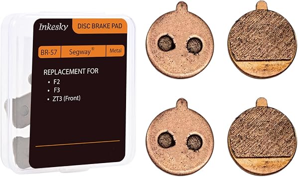 Inkesky Brake Pads Compatible with Segway F2/F3 - Metal - 2 Pairs