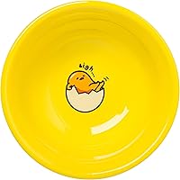 Vista 4 de Silver Buffalo Sanrio Hello Kitty and Friends Gudetama Lazy Egg Sigh - Juego de sushi de cerámica amarilla con plato de salsa y palillos a juego