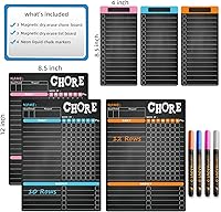 Vista 2 de JJPRO Pizarra magnética de recompensa para múltiples niños, pizarra de tareas de responsabilidad de comportamiento para niños, adolescentes y tres