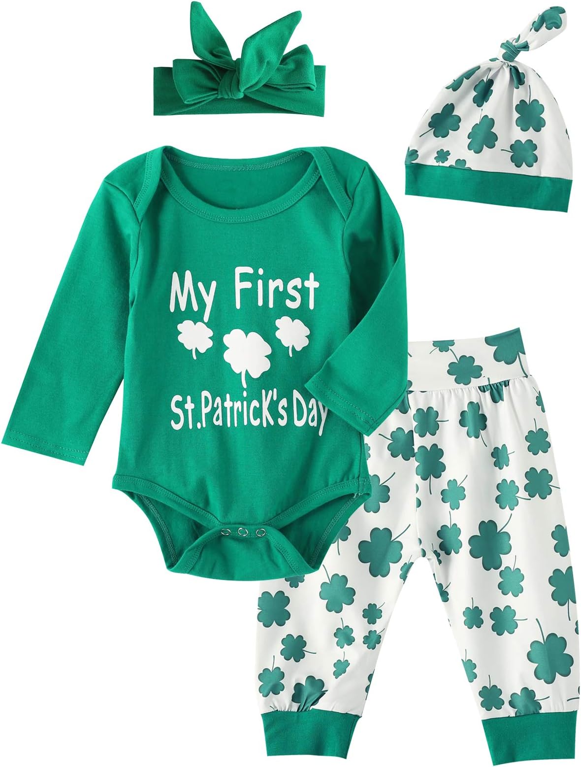 Aslaylme Baby Boy Girls St. Patrick's Day Outfit Newborn Saint Patrick's Day Clothes First St. Patrick's Day Bodysuit