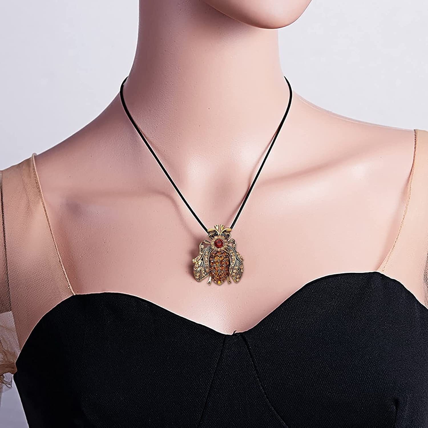Moda s y diamante exquisito festival de lujo flor abeja for mujer