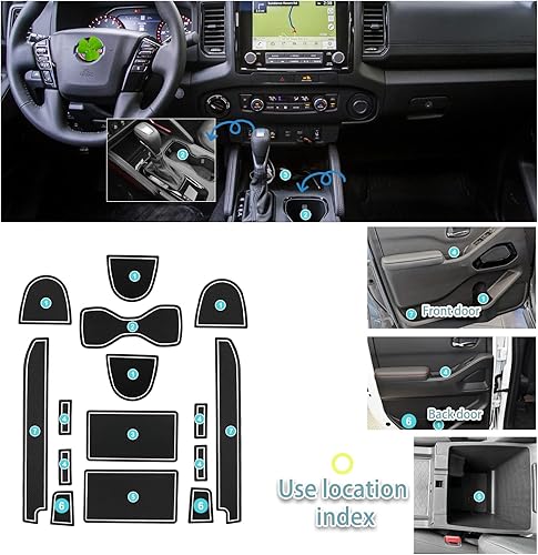 Miniatura 9 de SHAOHAO Alfombrillas con ranura para puerta de Nissan Frontier 2024 2025 para 2022 2023 2024 2025 Frontier Accesorios Frontier SSVPro-XPro-4XSL