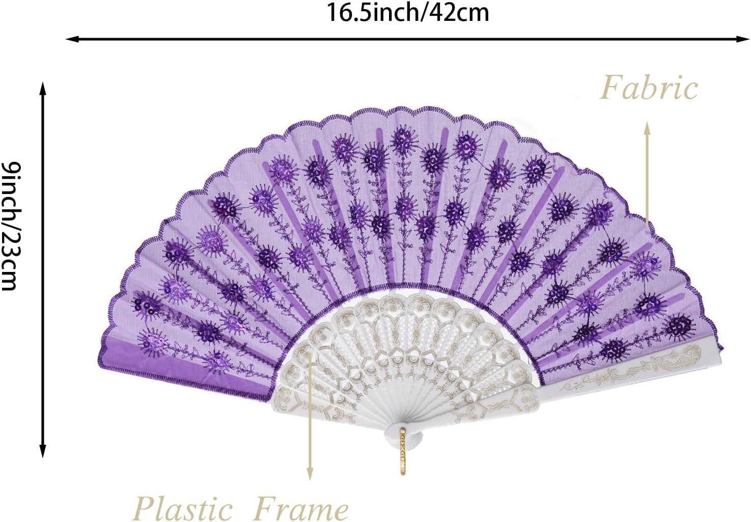 QIRMIZI 30 PACK Fabric Folding Handheld Fans, Perfect for Weddings, Parties, and Dancing,Purple