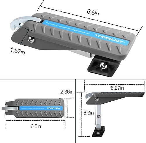 Miniatura 4 de TOOENJOY Escalón universal de aluminio para puerta de automóvil para acceso al techo del automóvil, pedal de soporte de ajuste de 5 engranajes para