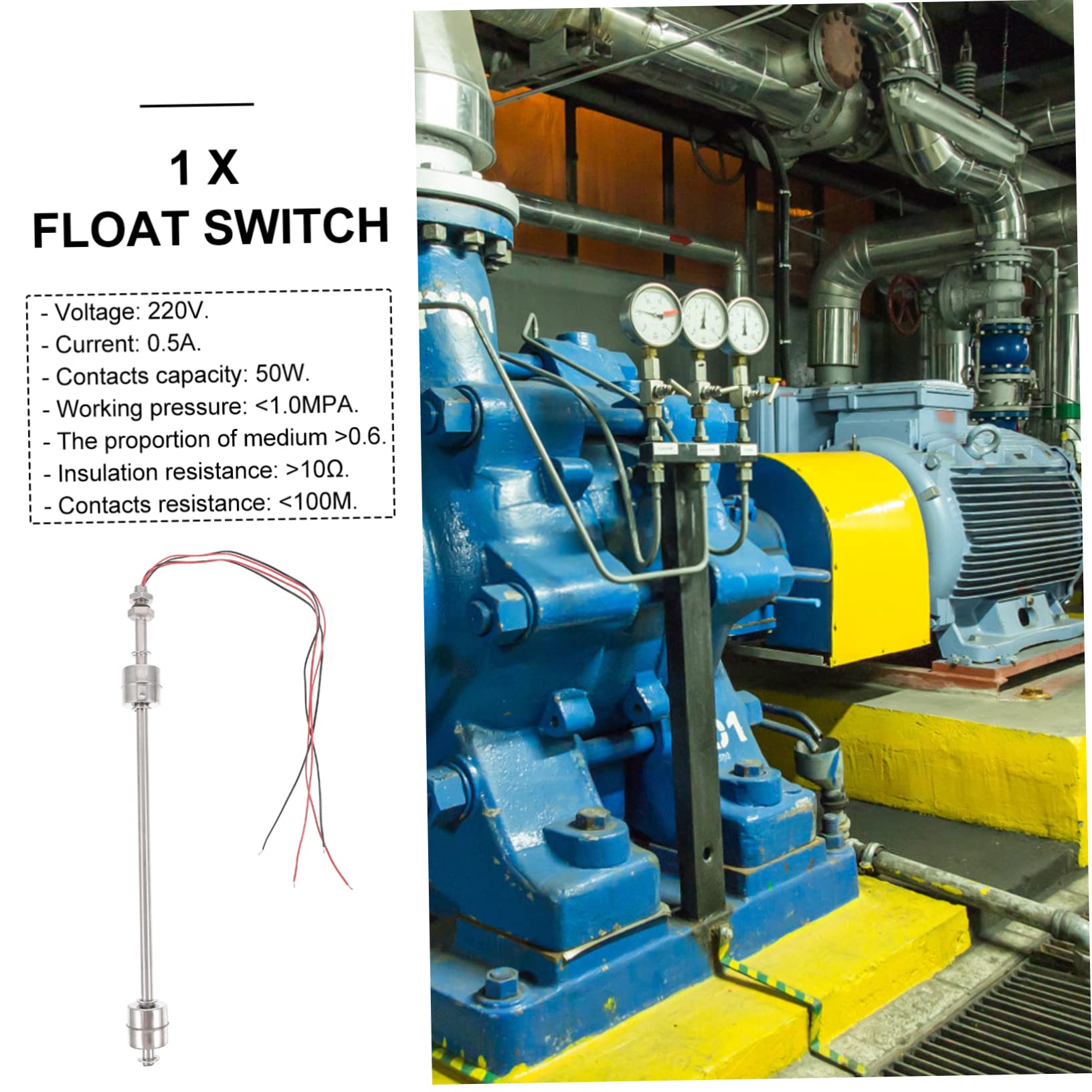 UPKOCH 2pezzi Sensore Di Galleggiante Acciaio Inox Per Serbatoi Monitoraggio Preciso e Affidabile Accessorio Per Acquari Funzione Pratica e Semplice
