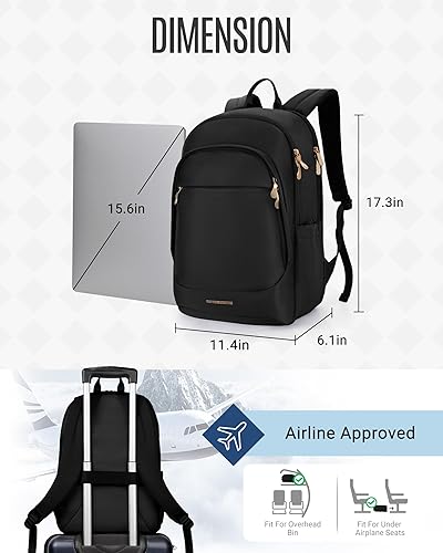 Miniatura 3 de Mochila para laptop, LIGHT FIGHT - Mochila de viaje de 15.6 pulgadas para mujeres y hombres, bolsas de libros escolares universitarios con agujero
