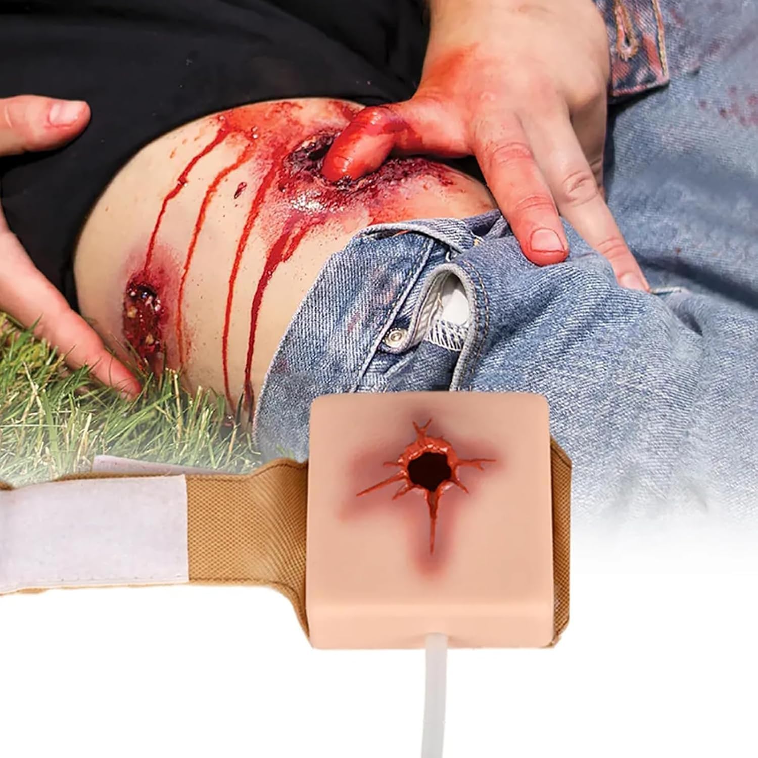 Entrenador para torniquetes de control de hemorragias, kit de entrenamiento para detener hemorragias, material de silicona, diseño ponible, reutilizable, para clases de medicina, prácticas de primeros
