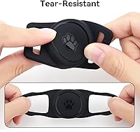 Vista 3 de Soporte para collar de perro para Airtag paquete de 2, soporte impermeable para collar de perro para Apple AirTag, funda de silicona para collares