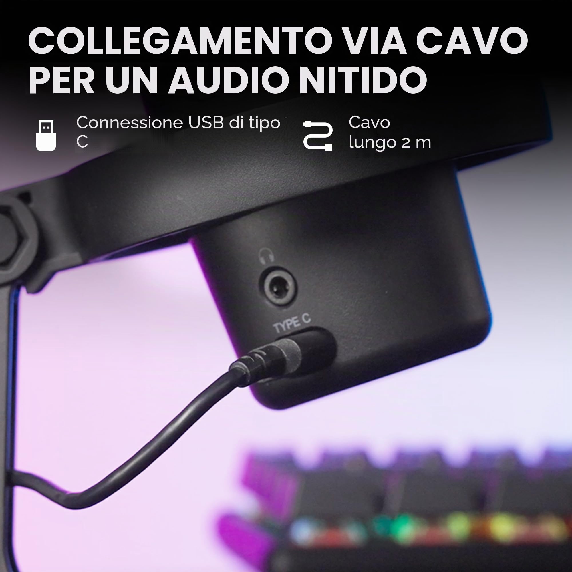 HyperX DuoCast, Microfono da gaming, USB a condensatore, Illuminazione RGB, ShockMount, Cardioide, Omnidirezionale, FiltroPop, Streaming, Podcast, Twitch, YouTube, Discord, per PC, PS5, PS4, Mac, Nero