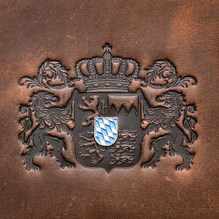 Hoamatkult Bayern Vintage Leder Geldtasche - Authentisches Bayerisches Design, RFID-Schutz, Vielseitige Fächer, Ideal für Alltag und Reisen