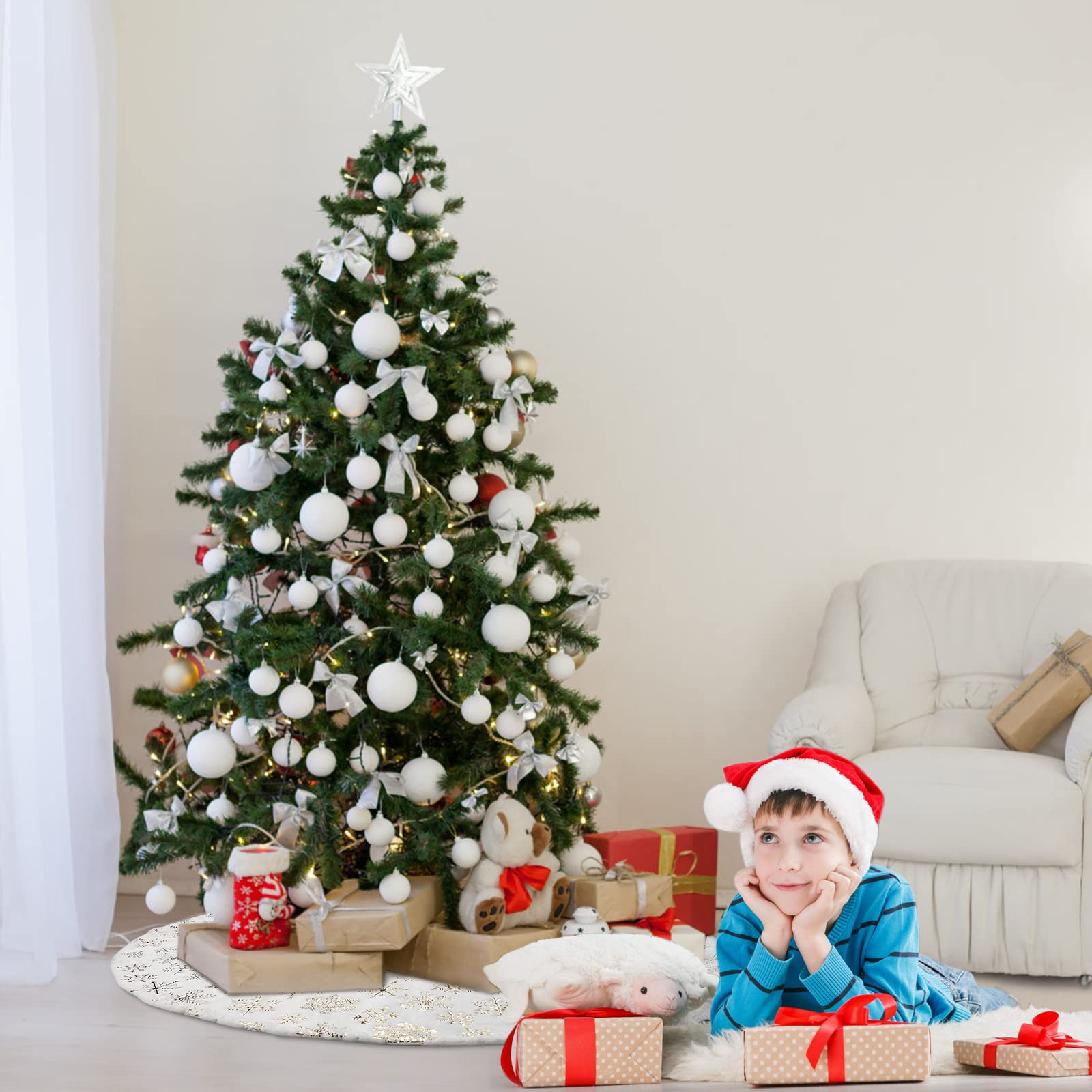 Weihnachtsbaumdecke 120cm Rund - Jute Baumdecke Für Tannenbaum