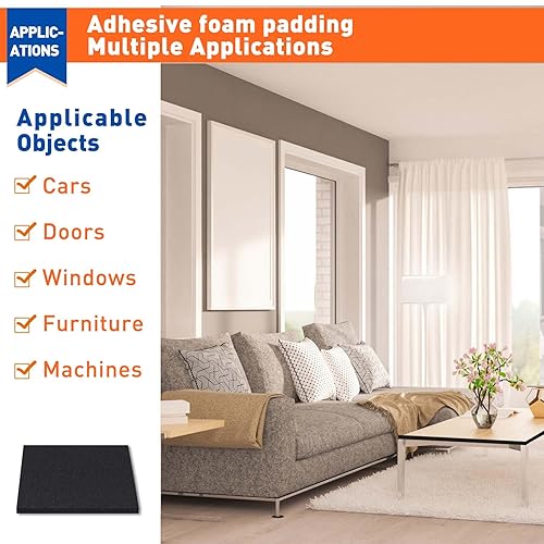 Miniatura 7 de MAGZO Almohadilla de espuma adhesiva de 14 pulgadas de grosor x 4 pulgadas de largo x 4 pulgadas de ancho hoja de espuma de célula cerrada cuadrada