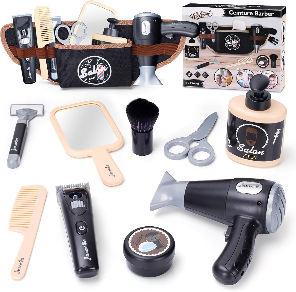 Juego de simulación de peluquería para niños de 3 a 5 años, kit de afeitado para niños, juguetes educativos para niños de 3, 4 y 5 años, regalo de cumpleaños, juego de rol de peluquería, regalos para niños de 3 a 7 años