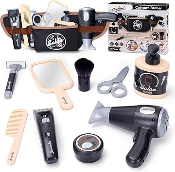 Barber Shop Pretend Play for Toddlers 3-5, Kids Shaving Kit Educational Toys for 3 4 5 Year Old Boy Birthday Gift, Hair Salon Role Play Playset Gifts for 3-7 Year Old Boys