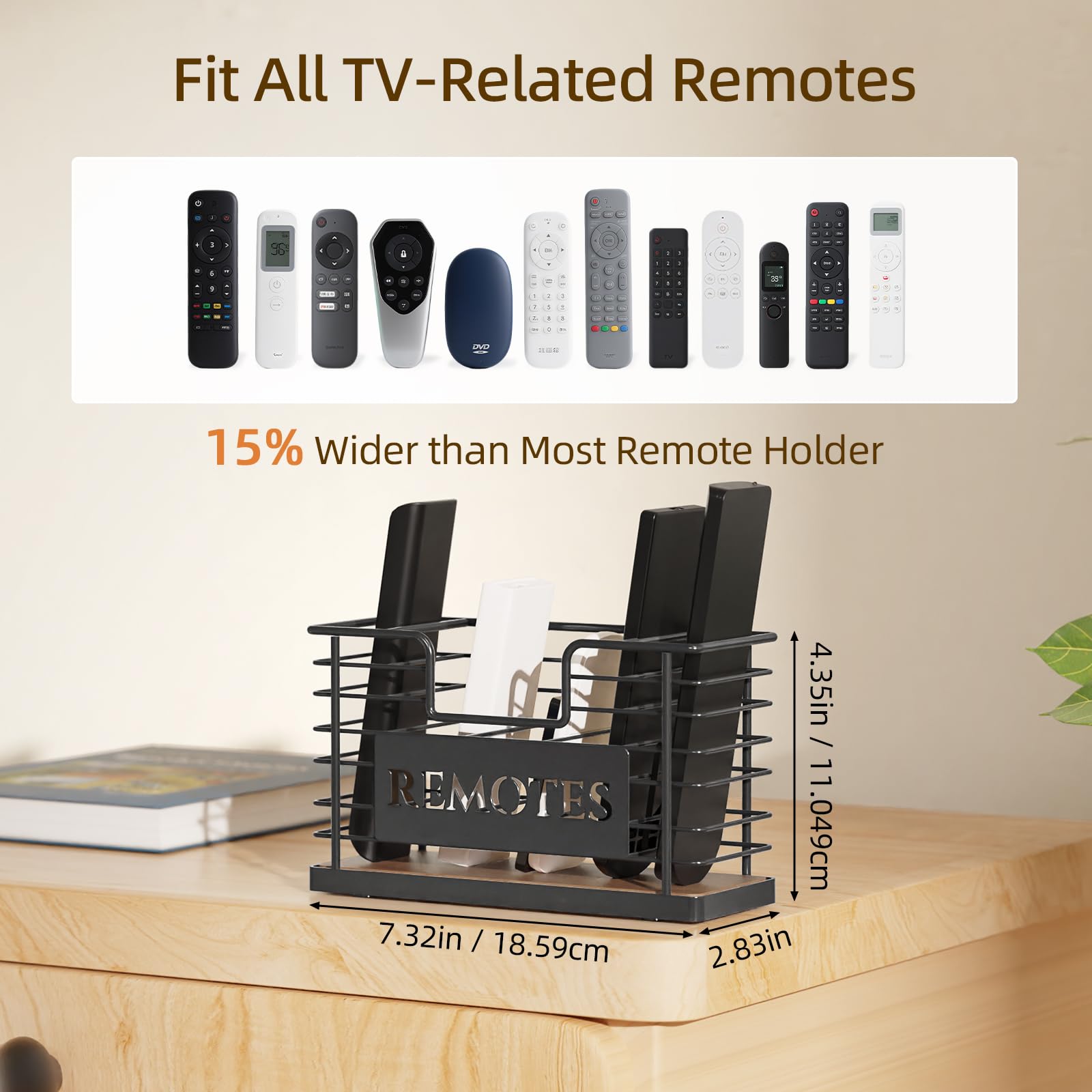 Remote Control Holder, 5-Slot TV Remote Holder Wall Mount, Universal Remote Caddy Large Size Design for Wall Table Living Room Bedroom, Easy Installation - 3