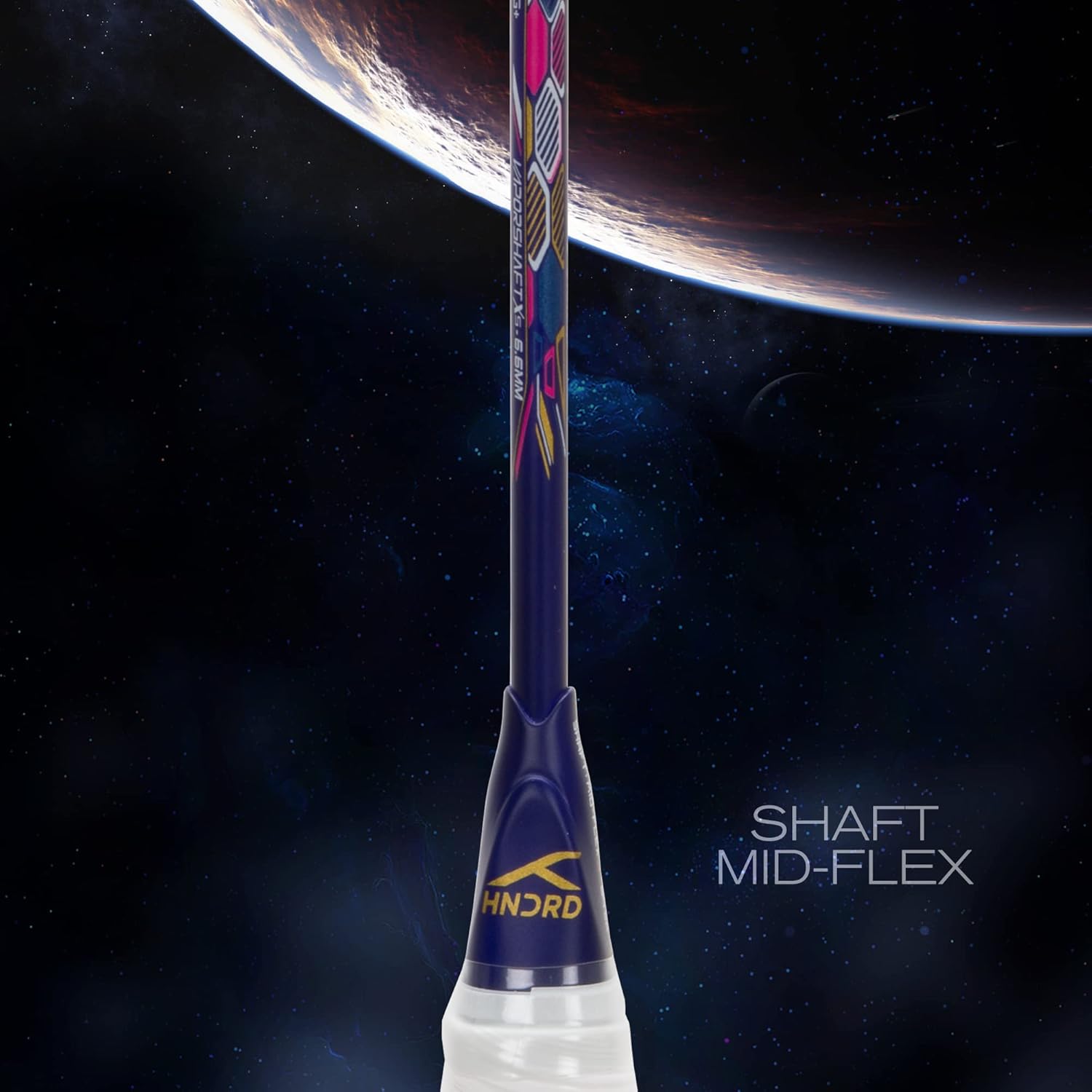 HUNDRED Flutter S ATTK Carbon Fibre Strung Badminton Racket with Full Racket Cover for Intermediate Players (82g, Maximum String Tension - 32lbs)