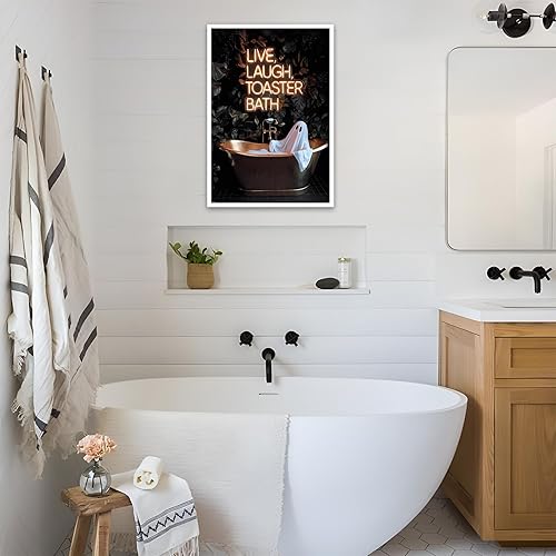 Miniatura 2 de Arte de pared vintage de Halloween para baño, tostadora de risa viva, póster de fantasma, retro, oscuro, academia, gótico, espeluznante, lindo