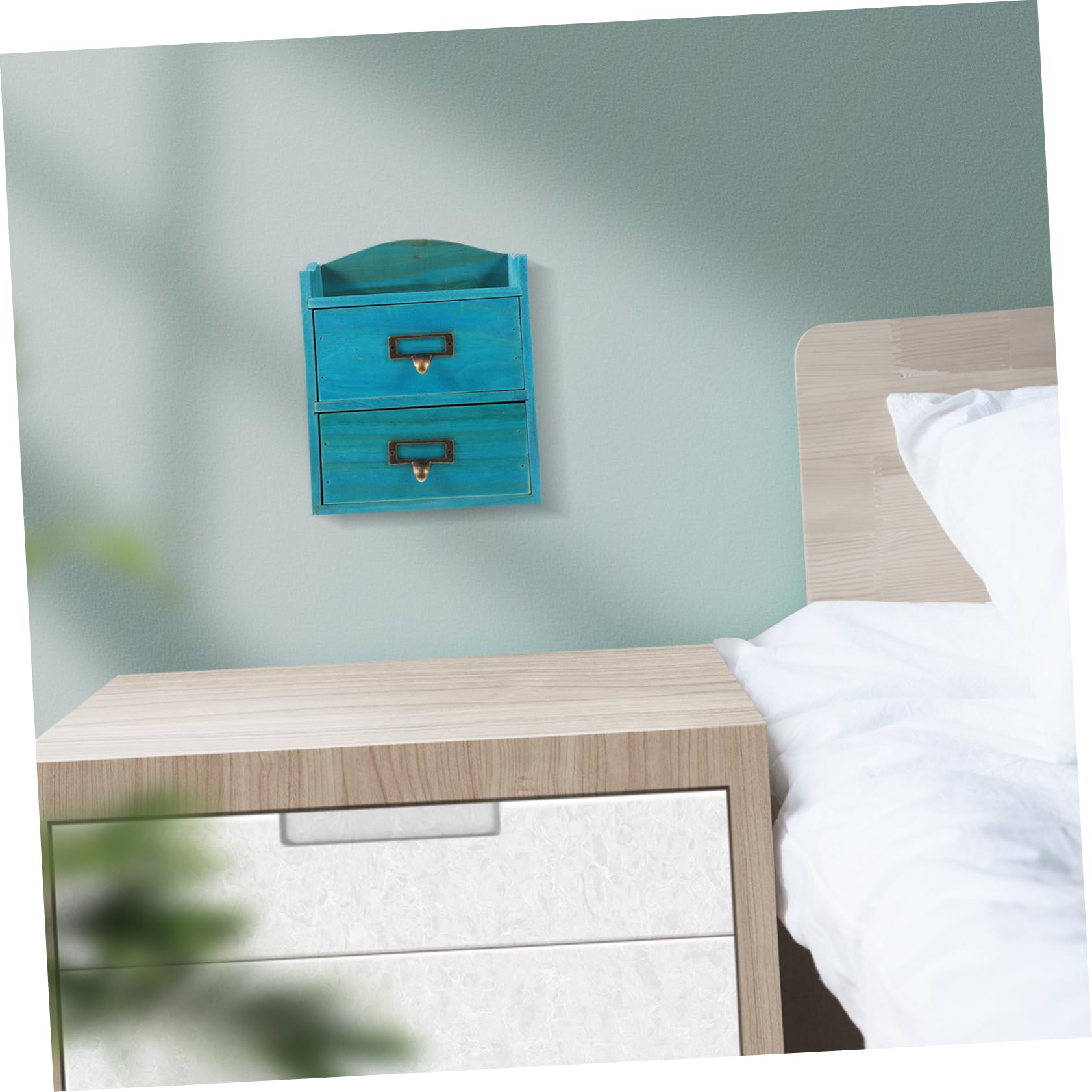 Zerodeko Organizzatore da Scrivania in Legno 2 Scomparti, Scatola Portaoggetti Multifunzione per Cosmetici e Prodotti la Cura della Pelle, per Camerini