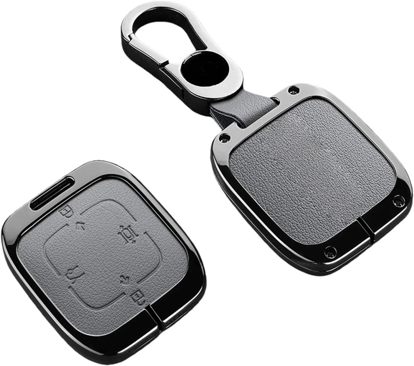 Zinc Alloy Car Smart Key Case Fob Cover Protector Shell Bag Compatible with Zeekr 7X 001 007 2024 2025 Keychain Accessories(B-Brown Chain)