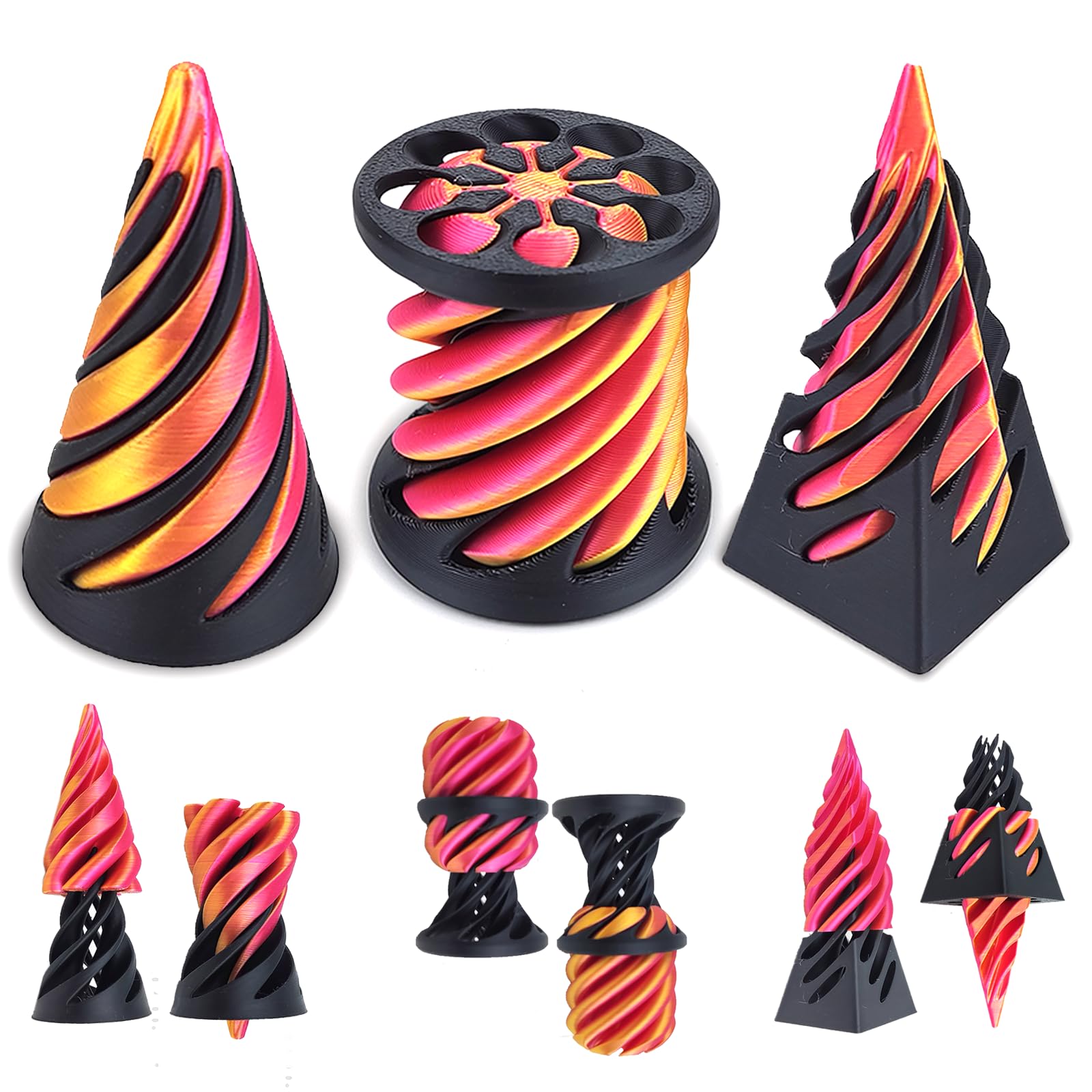 Sponsored Ad β 3 PCS 3D Printed Spiral Cone Fidget Toy, The Impossible Pyramid Passthrough Sculpture, The Impossible Cone Fidget Toy, ADHD Fidget Toys, Mini Stress Relief Desktop Decorations Toy for Kids Adult Gift