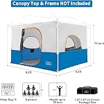 KAMPKEEPER Camping Cube for Pop Up Canopy Tent, Converts 10'x10' Straight Leg Canopy into Camping Inner Tent–Fully Vented Roof(Canopy & Frame NOT Included) (Light Blue)