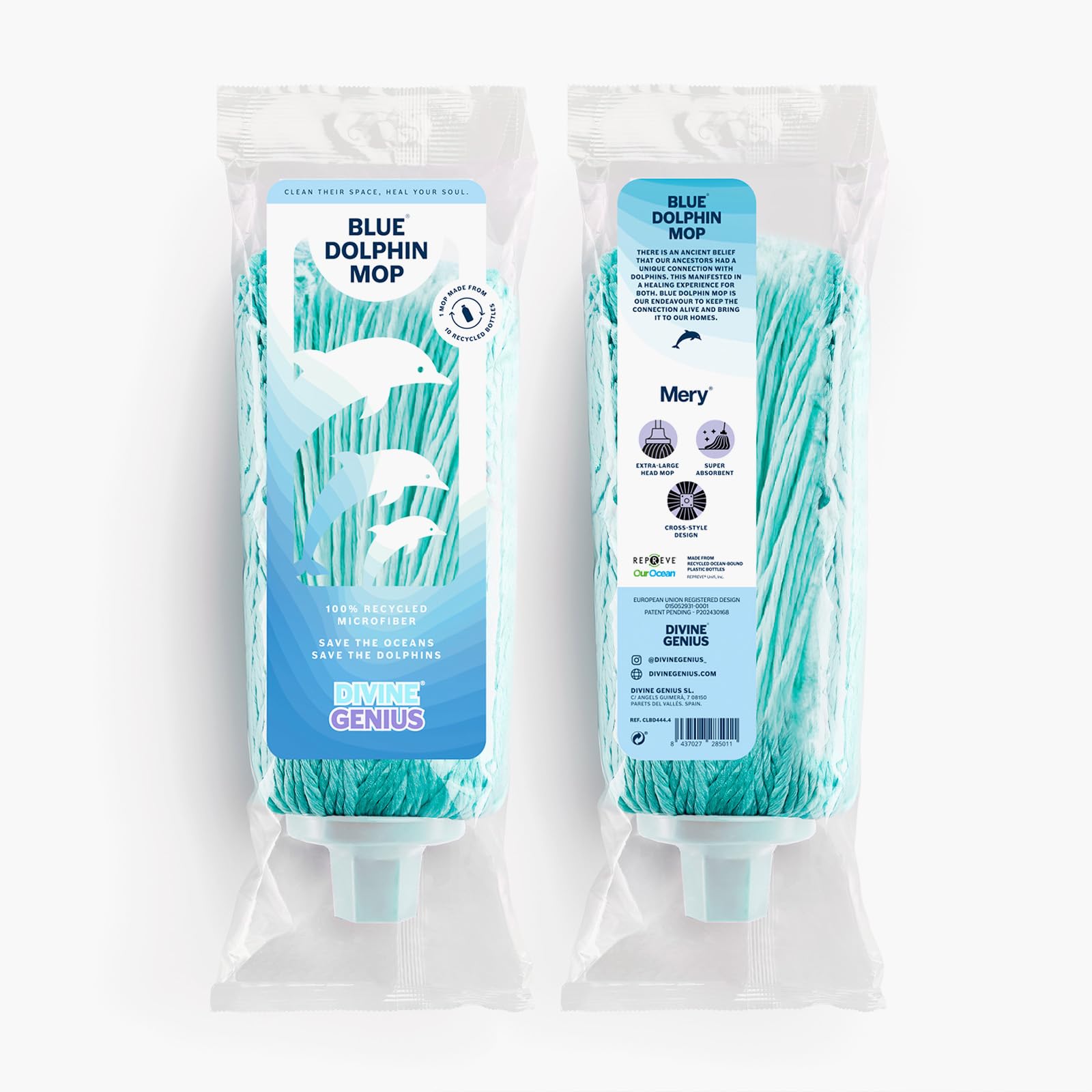 Image secondaire de Serpillière Microfibre Recyclée Blue Dolphin - Extra-Large et Super Absorbante