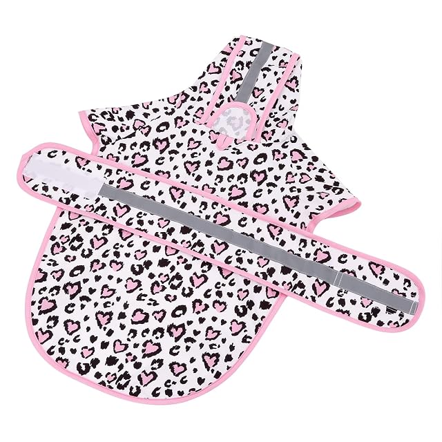 Foto 6 de 6 de HDE Chaqueta impermeable para perro, reflectante, ajustable, con capucha, con agujero para correa