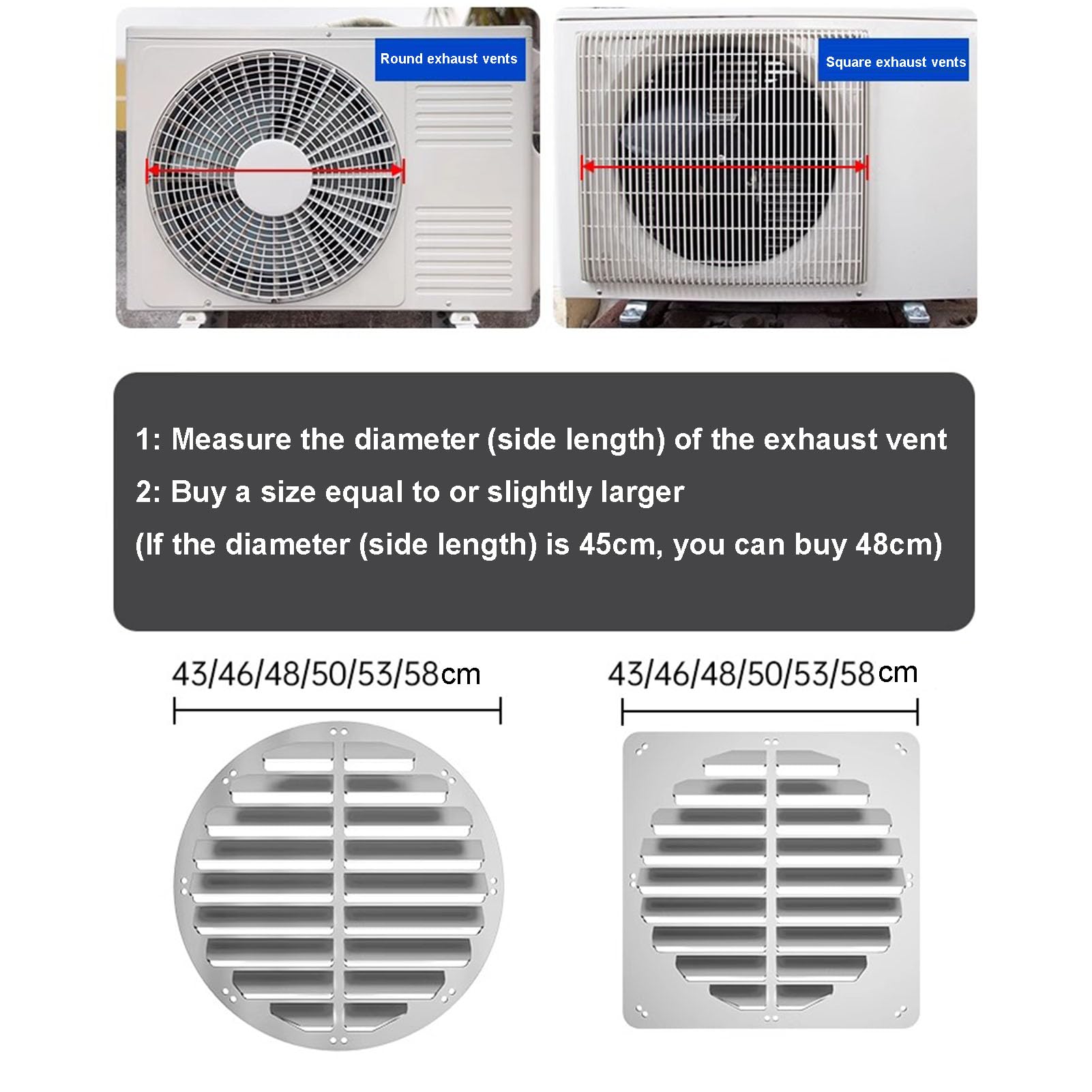 Deflettore per Condizionatore d'Aria Esterno Regolabile, Griglia di Ventilazione in Acciaio Inox con Perline, Deflettore Anti Soffio Diretto per Protezione dell'Unità di Pompa di Calore e Condensatore