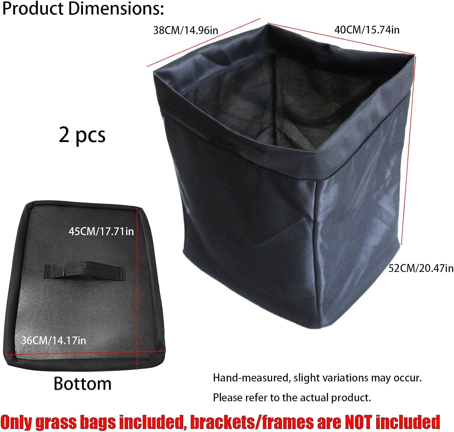 2 Pcs 110-6674 GT4000 Grass Catcher Bags Compatible with Toro Zero Turn Mower, Heavy-Duty Cloth Bags, Replacement for 79324 79326 79118 79155 79171 79333 - Frame & Bracket Not Included