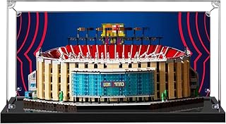 Acrylic Display Case for Lego 10284 Camp NOU Court Building Set– Dustproof Display Box & Showcase, Display Box Compatible with Lego 10284 -Only Display case(Back Spray Black Base)