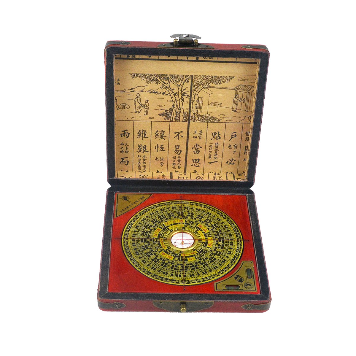 Juanxian Feng Shui Dragon & Phoenix Compass Luo Pan Tool with Red String Bracelet (H1022)