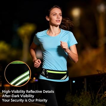 Bestac Running Waist Pack | For Jogging, Gym & Workouts | Secure Phone Holder, Unisex (Black)