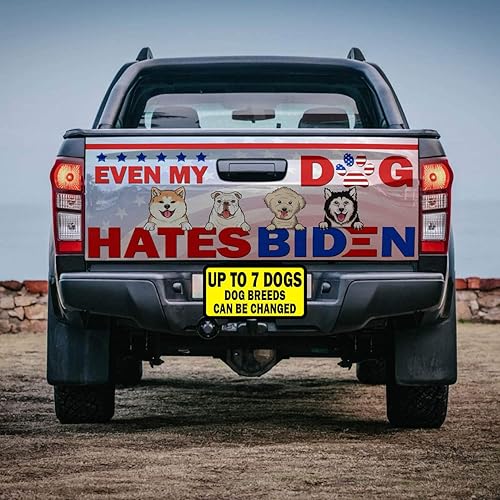 Miniatura 5 de Even My Dogs Hate Biden - Calcomanía para puerta trasera de camión  Divertida calcomanía gráfica de vinilo F Biden para parachoques, envoltura de