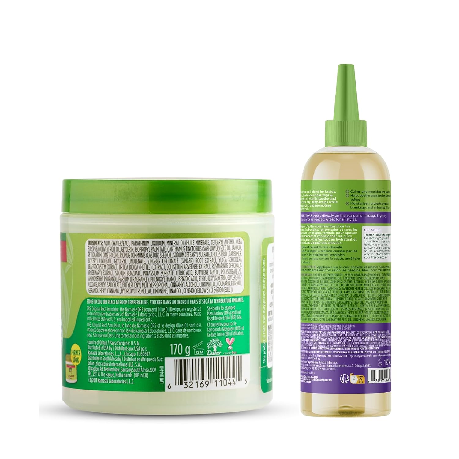 ORS Olive Oil Fortifying Cream Hair Dress & Braidzone Scalp Oil Bundle