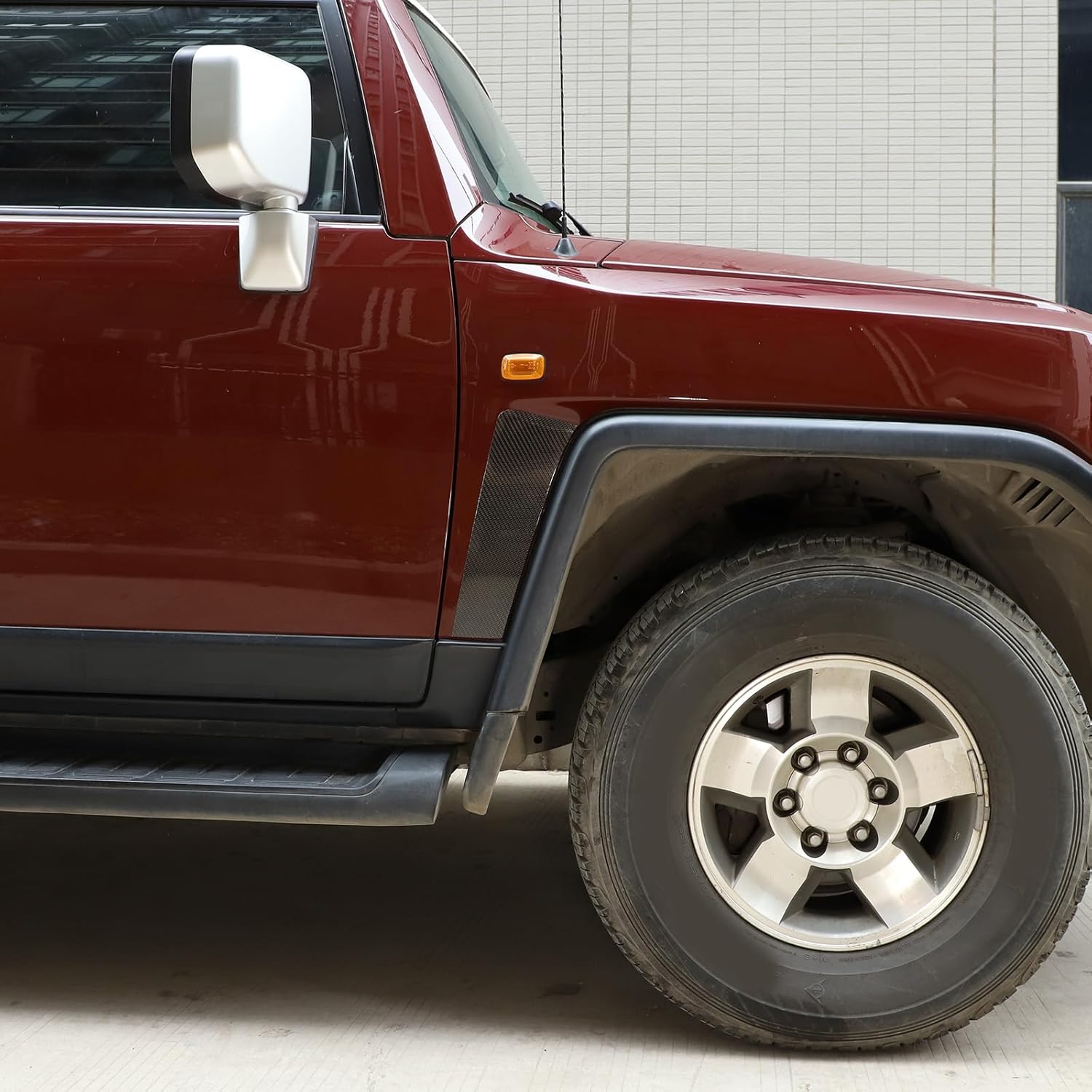 LLKUANG Soft Carbon Fiber Side Fender Vent Cover Trim Compatible with Toyot@ FJ Cruiser 2007-2021,Front Fender Side Fender Stickers Decorative Strip,2Pcs/Set