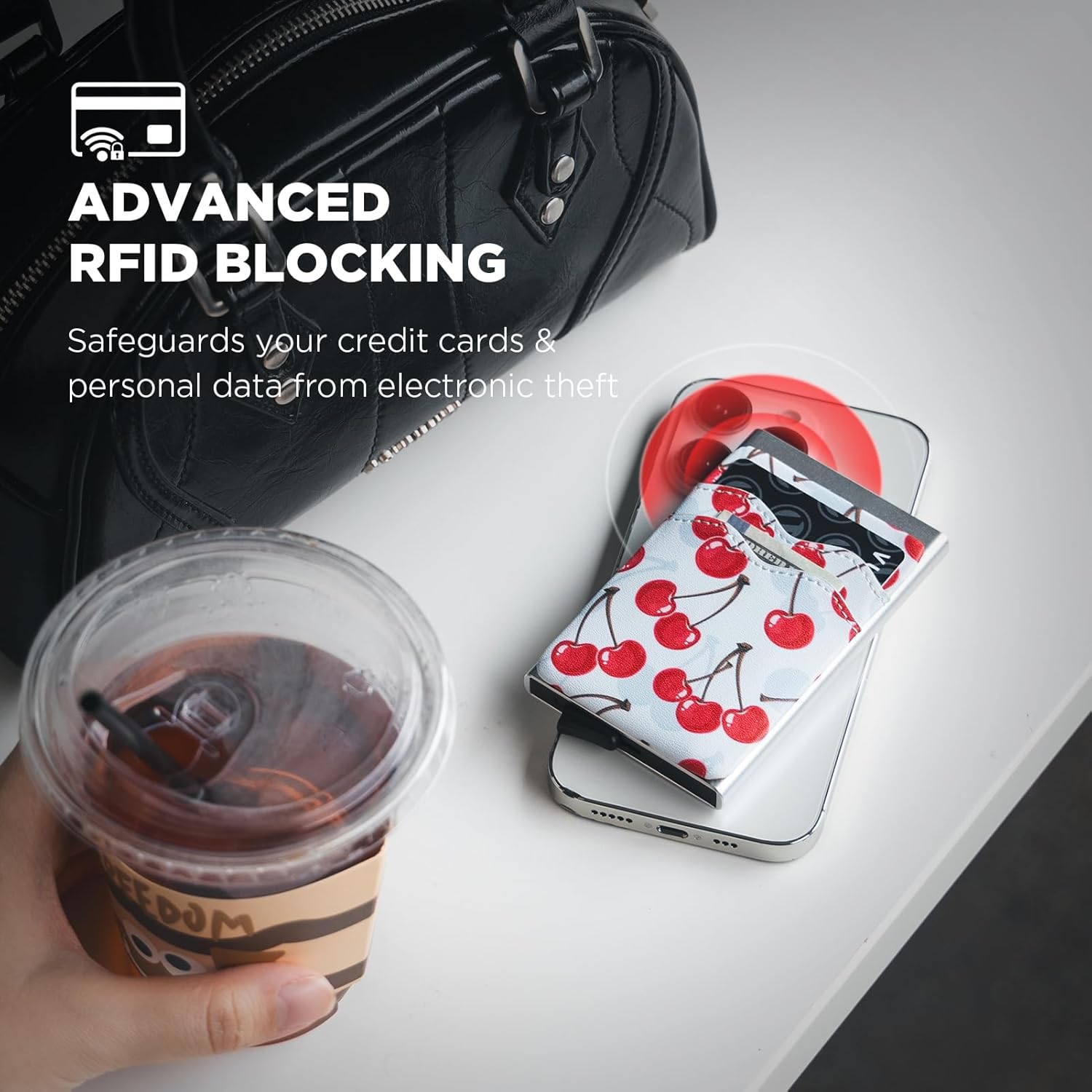 VULKIT Card Holder Pop Up Slim Wallet With Extra Leather Pocket Slots RFID Blocking Credit Card Case for Men and Women - Image 4