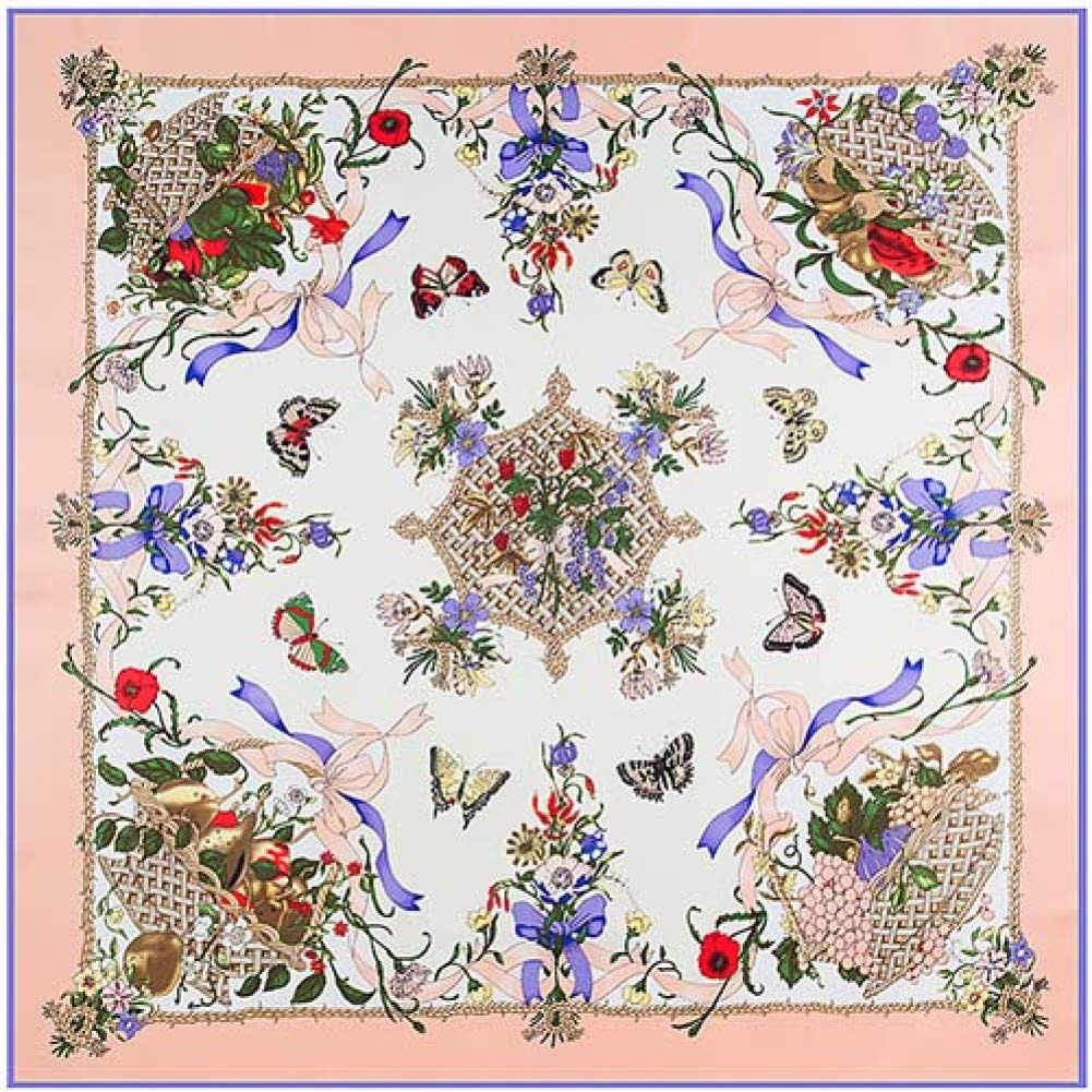 Foulard carré en soie pour femme : grand hijab twill imprimé 130x130 cm