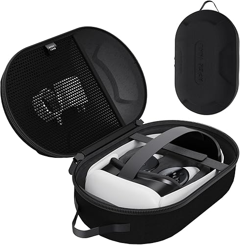 Funda de transporte grande para accesorios Meta Quest 3, bolsa de almacenamiento Pro compatible con auriculares Oculus Quest 3 VR, correa de cabeza