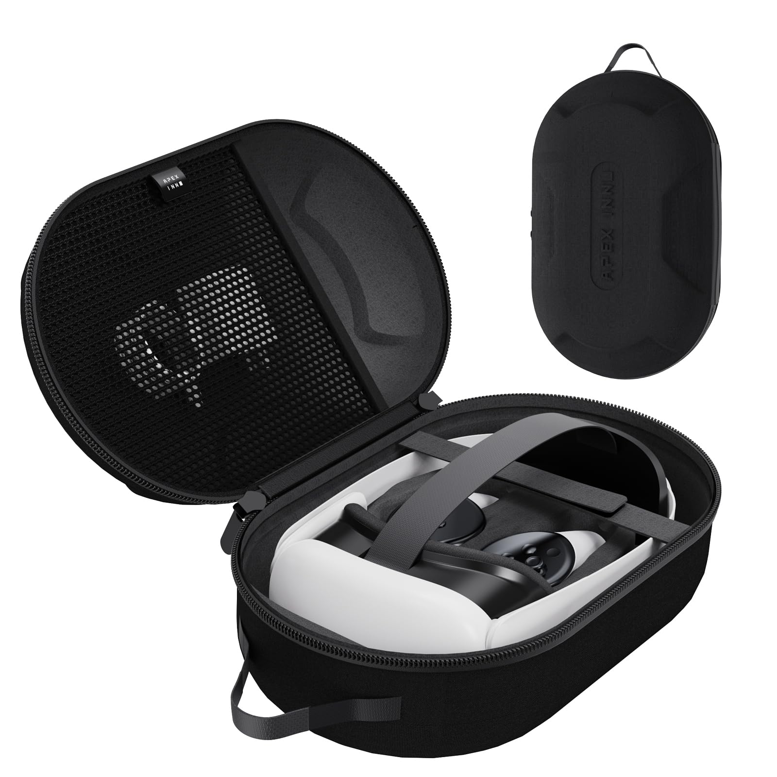 Large Carrying Case for Meta/Oculus Quest 3/ VisIon Pro Accessories, Pro Storage Case Bag Compatible with Quest 3 VR Headset, Original/Elite Head Strap, Controller Grips, Handheld Travel Case