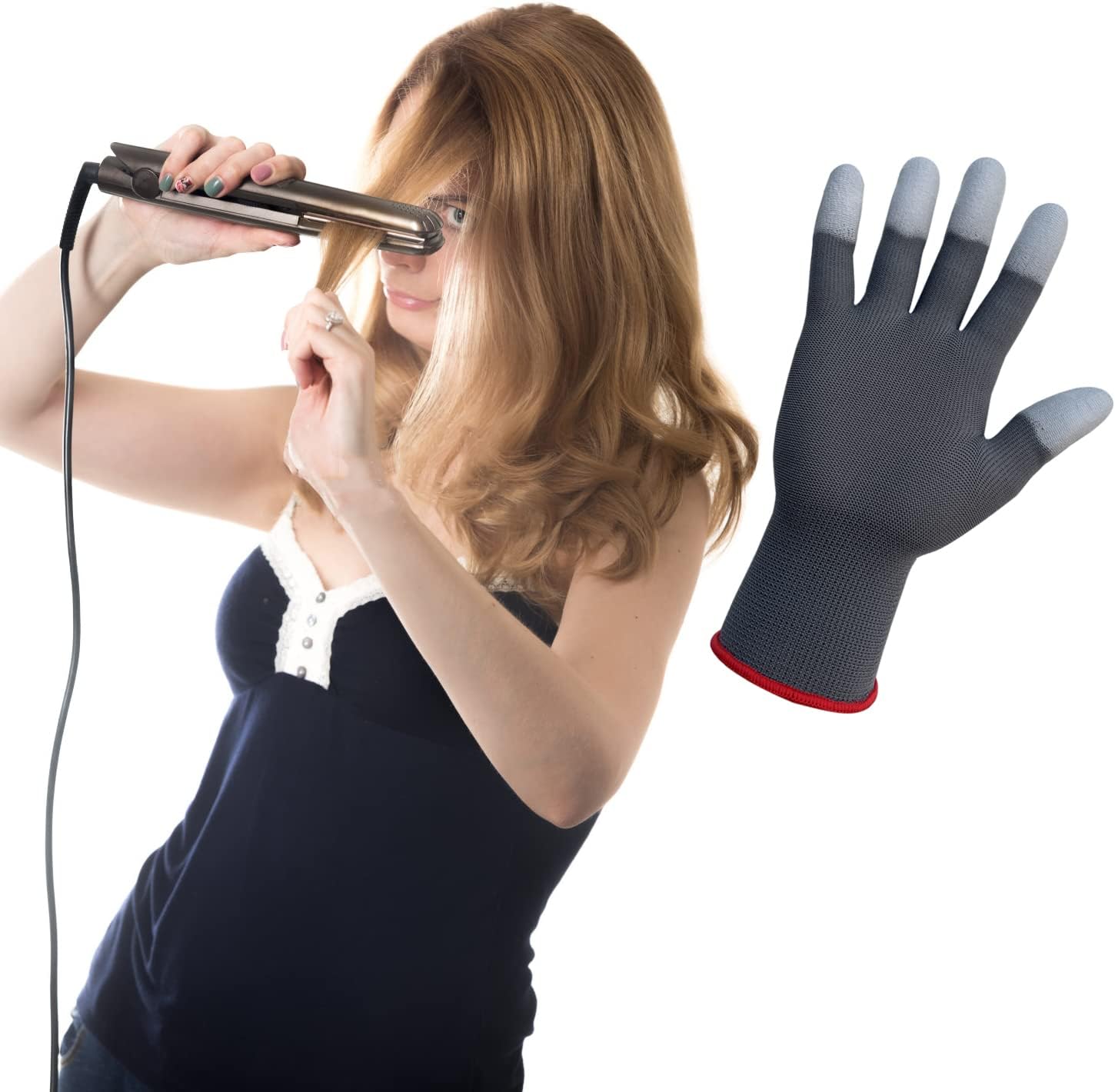 professional heat resistant glove for hair styling heat lock curling.1 pair. One Size Fit All.