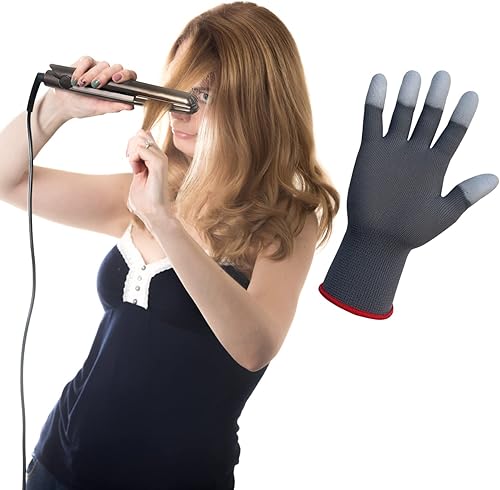 Miniatura 2 de guante profesional resistente al calor para peinar el cabello rizado con bloqueo de calor. 1 par. Talla única para todos.