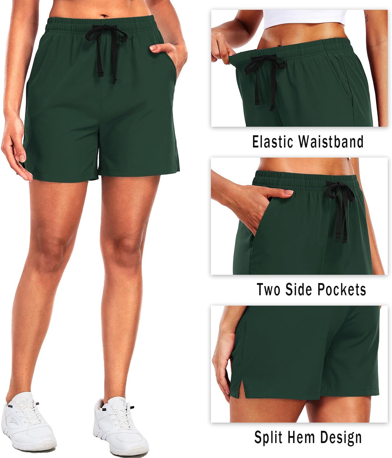 Women's 5" Athletic Shorts Quick Dry Workout Lightweight Running Shorts with Pockets - Image 5