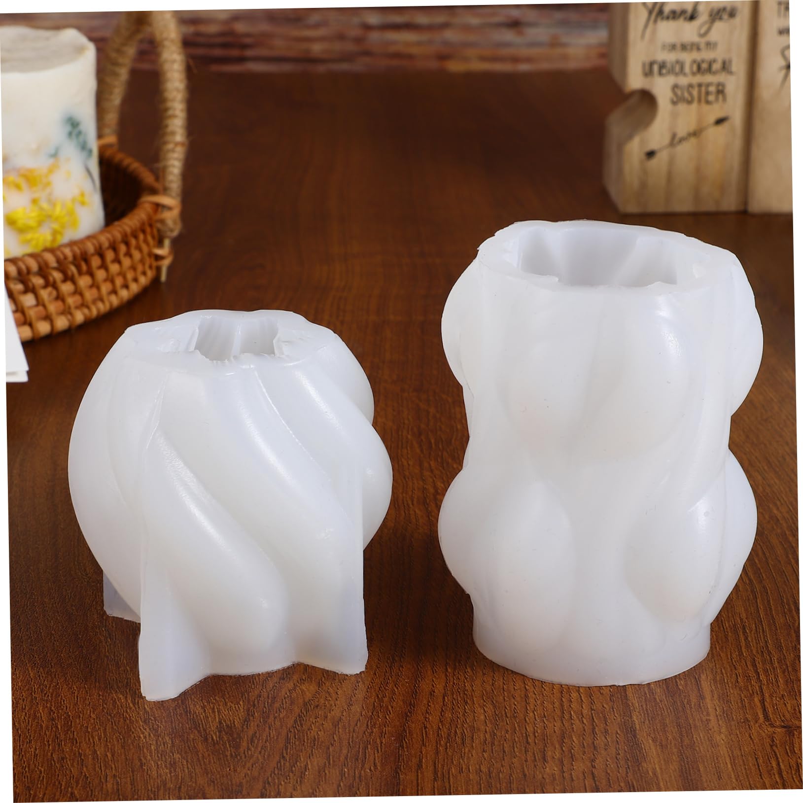 4piezas Moldes De Silicona Para Velas Molde De Olas Para Bricolaje y Jabón Fácil De Desmoldar Duradero y Reutilizable